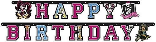 ALMACENESADAN 2112; Monster High Happy Birthday Garland; ideale per Feste e compleanni.