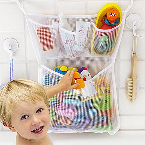 Amorar Organizador de juguetes de baño para niños, para el baño, con 2 ventosas fuertes, embalaje único