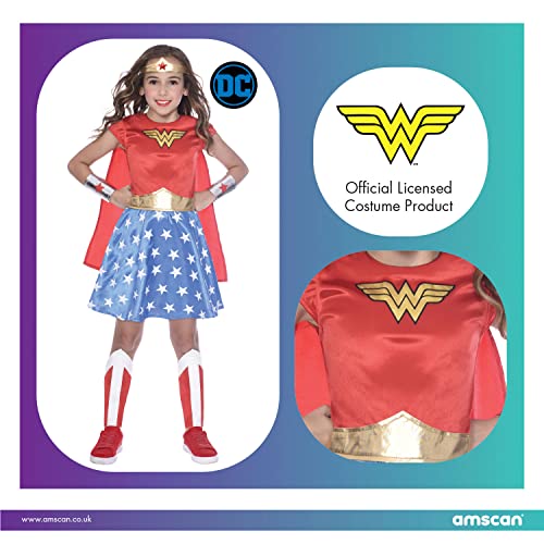 amscan 9906083 Disfraz oficial de Warner Bros DC Comics con licencia Wonder Woman clásico (6-8 años)