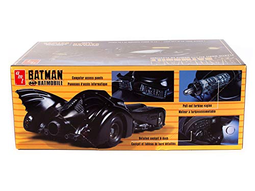 AMT AMT1107 1:25 1989 Batmobile con Resina Batman Figura, negro