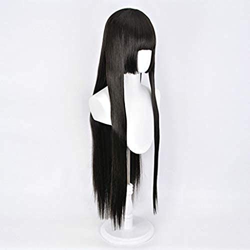Ani·Lnc Kakegurui Yumeko Jabami Cosplay pelucas largo negro recto Cosplay peluca Halloween pelo sintético resistente al calor