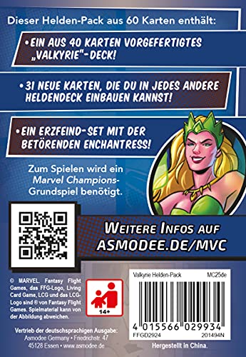 Asmodee Marvel Champions: The Card Game - Valkyrie, Heroes Expansion, Juego de Cartas, Deckbau, Alemán