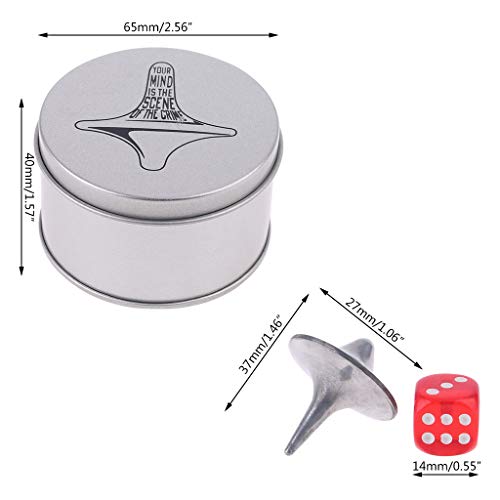 ATATMOUNT Inception Silver Zinc Alloy Totem Spinner Toy Cubo de réplica precisa y Caja de Regalo