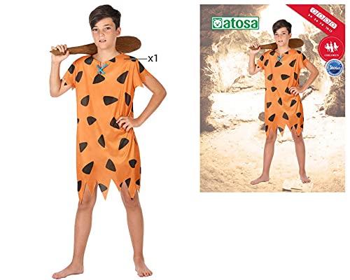 Atosa disfraz cavernicola niño infantil naranja 3 a 4 años