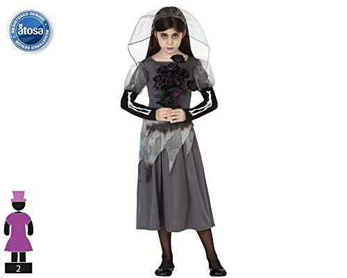 ATOSA disfraz novia zombie niña infantil gris 10 a 12 años