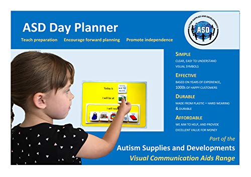 Autism Supplies & Developments- Planificador de día visual de plástico, Color azul (Autism Supplies and Developments DP_ES)
