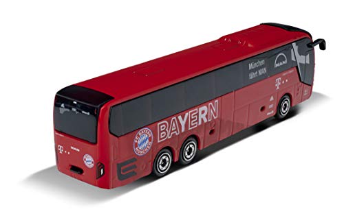 Autocar Majorette del Equipo de FC Bayern de Múnich: Man Lion's Coach L Supreme - Autobús Oficial de Juguete de Metal, 13 cm de Largo, para niños a Partir de 3 años