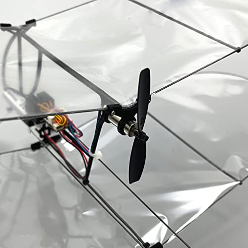 Avión RC, Minimalrc Shrimp V2 Biplano Avión ultraligero, Planeador de control remoto de fibra de carbono, Modelo de avión de tres vías de ala fija interiorControl remoto de aeronaves(Size:Kit Moto
