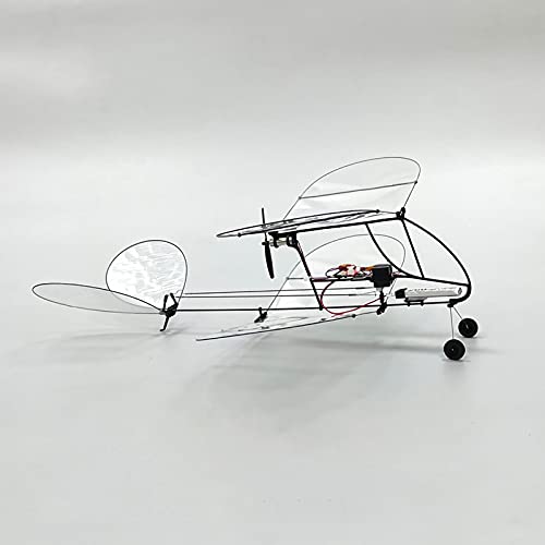 Avión RC, Minimalrc Shrimp V2 Biplano Avión ultraligero, Planeador de control remoto de fibra de carbono, Modelo de avión de tres vías de ala fija interiorControl remoto de aeronaves(Size:Kit Moto
