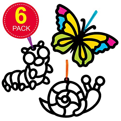 Baker Ross AT616 Kits Decoración para Vidrieras Insectos - Actividad de manualidades infantiles de Pascua para crear y exhibir (Paquete de 6)
