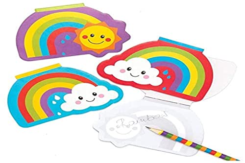 Baker Ross Blocs de Notas Arcoíris AT966 (paquete de 12) para bolsos de fiesta y pequeños juguetes para niños, surtidos