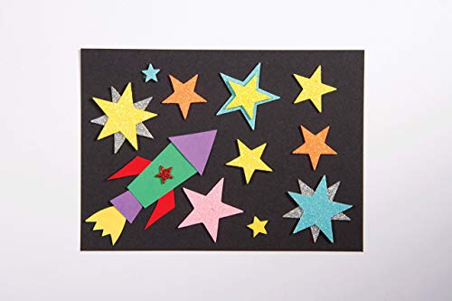 Baker Ross Pegatinas de Estrellas de Espuma con Purpurina (Paquete de 150) Para decorar tarjetas, collages y manualidades infantiles