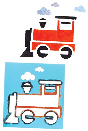 Baker Ross- Plantillas lavables de plástico de vehículos de transporte (Pack de 6) - Actividad de manualidades infantiles para pintar