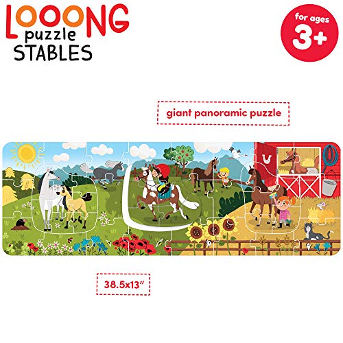 Banana Panda - Puzle Stables de Looong - Gran puzle panorámico para niños a Partir de 3 años, Multicolor