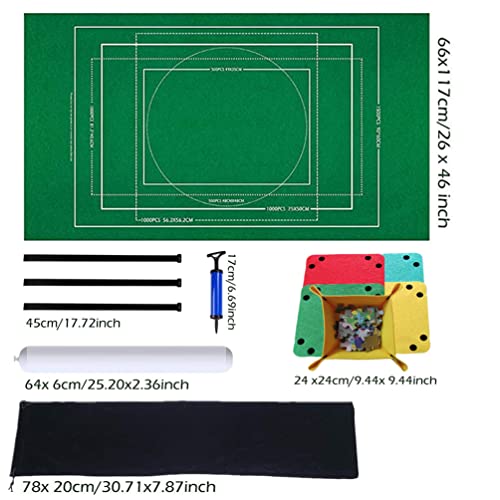 BangShou Tapete para Puzzle Roll Fieltro Puzzles Tapete Puzzle Mat Felt Mat para 1000/1500 Piezas Puzzles (Verde)