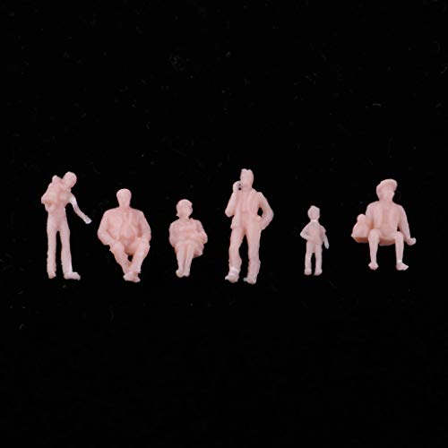 Baoblaze 100 Unids 1/87 Figuras En Miniatura Personas HO Escala 15 Mm Sin Pintar Humana Modelo