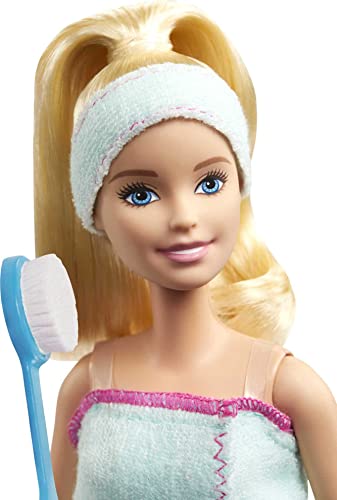 Barbie bienestar día en el Spa, muñeca rubia con accesorios, regalo para niñas y niños 3-9 años (Mattel GJG55) , color/modelo surtido