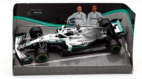 Bburago - Modelo a escala 1/43 compatible con Mercedes AMG compatible con Petronas F1 W10 EQ Power+ 2019 # 44 compatible con Lewis Hamilton (Plata)