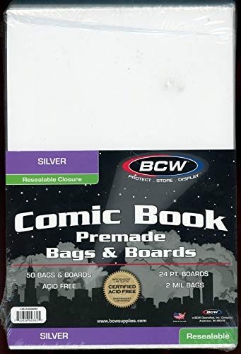 BCW Resealable Silver Comic Bags & Boards (50 ct.) [German Version]