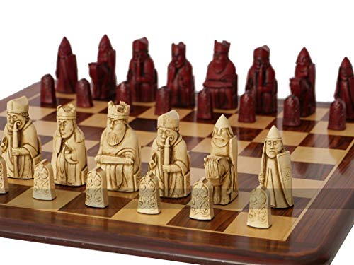 Berkeley Chess Isle of Lewis Chess Set (Cream and Red, Board Not Included)