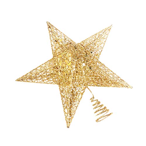 BESTOYARD Estrella de Árbol de Navidad de Cinco Puntas para Árbol de Navidad Decoración Árbol de Navidad (Dorados) 12 cm