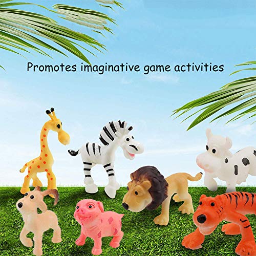 BESTZY Figuras de Animales 24Pcs Mini plástico Animales de Granja y Animales Salvajes de la Selva Juguetes Figuras para niños Aprendizaje Playset Educativo Favores de Fiesta Regalos