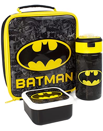 Bolso de almuerzo DC Comics Batman 3 pieza (bolsa de comida, botella, bocadillo) Un tamaño