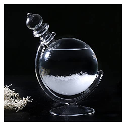 Botella de nube de vidrio de tormenta con forma de globo con la base de la base del clima de la base de la estación de predictor del escritorio del tiempo de escritorio Balón de cristal transparente