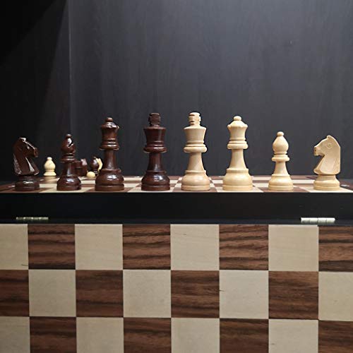 BQZJ Creative Ajedrez de Madera, Juego de ajedrez Plegable magnético Exquisito de Alta Gama, 15.7 Pulgadas, Utilizado para Adultos y niños, enseñanza, Viajes, Regalos Regalo