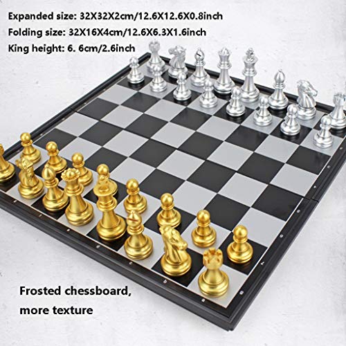 BQZJ Creative Ajedrez de plástico, Juego de ajedrez Plegable magnético Exquisito, 12.6 Pulgadas, para Adultos y niños, enseñanza, Viajes, Regalos Regalo