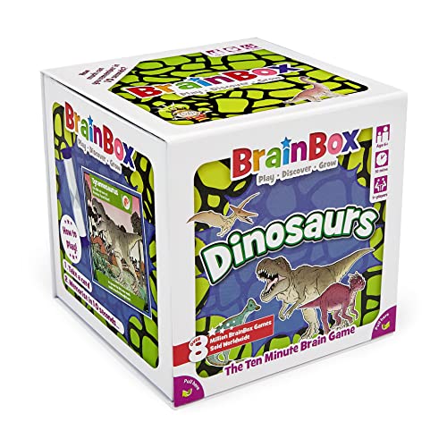BrainBox Dinosaurios (2022) | Juego de Cartas | Edades 6+ | 1+ Jugadores | 10+ Minutos Jugando Tiempo
