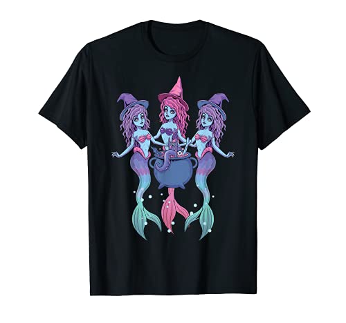 Bruja Sirena Brujas del Mar Caldero Gótico Pastel Poción Camiseta