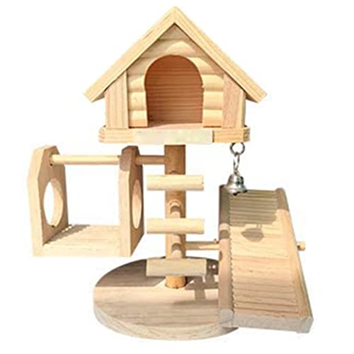 Budstfee Casa de Madera Escalada Escalada Creative Hamster Playground Seesaw Swing Hideout Ejercicio Juguete Combinado para Animales pequeños