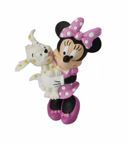 Bullyland 15329 - Figura de Juego, Walt Disney Minnie con Perro, Aprox. 7 cm de Altura, Figura Pintada a Mano, sin PVC, para Que los niños jueguen de Forma imaginativa