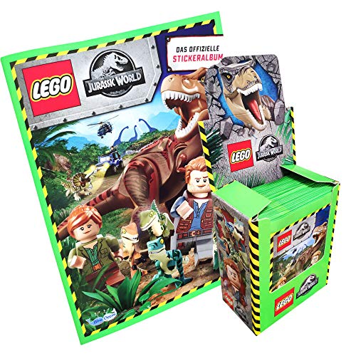 CAGO Lego Jurassic-World - Pegatinas coleccionables (1 expositor (50 bolsas) + 1 álbum