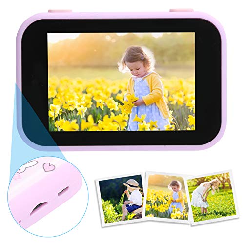 Cámara para niños, modo de flash Pantalla de protección ocular LCD de 3,5 pulgadas Cámaras para niños, vista previa de grabación de video para niñas y niños(Pink)