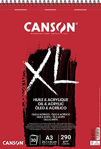 Canson XL Óleo & Acrílico Álbum Espiral A3 30H Fino 290g
