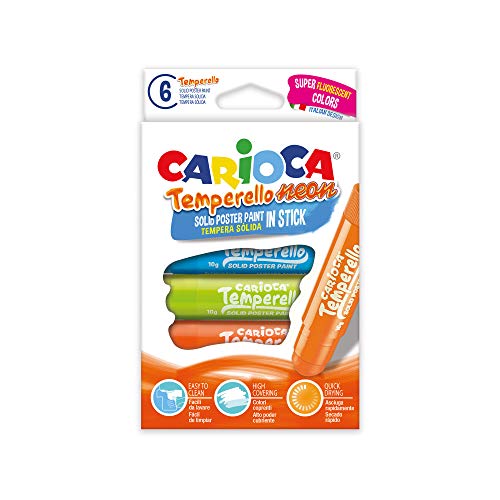 Carioca TEMPERELLO Neon | 42675 - Témperas Solidas en Barra 6 Colores
