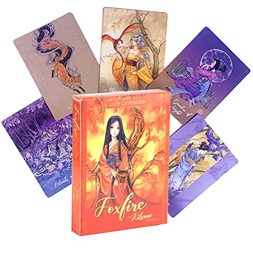 Cartas de oráculo de Foxfire The Kitsune,Foxfire The Kitsune ​Oracle Cards,Tarot Card,Party Game