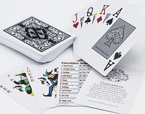 Cartas de Póquer Plástico Platinum Edition con dos personajes de esquina - Juegos de cartas con Jumbo Index - para Texas Holdem Poker