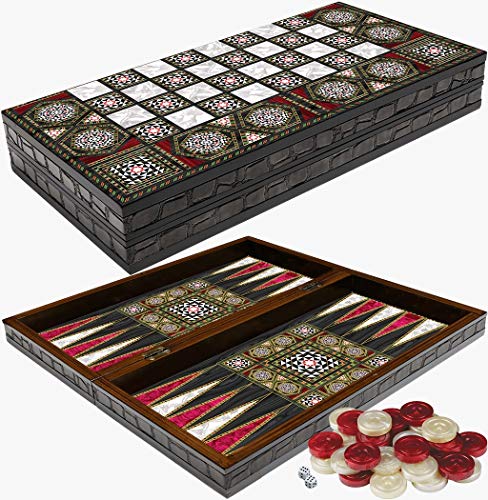 CasaXXl Backgammon Tavla - Juego de mesa para mujer, juego de estrategia clásico con tablero plegable 2 en 1