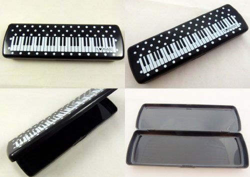 Case Music Themed Negro Lápiz con el teclado y manchas Diseño