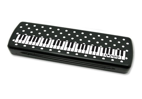 Case Music Themed Negro Lápiz con el teclado y manchas Diseño