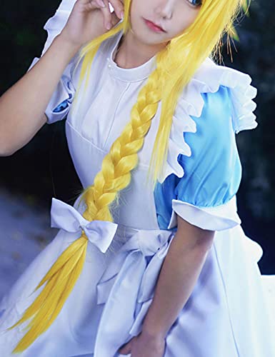 charous Disfraz de Cosplay Sword Art Online Alice - Anime Lolita Maid Delantal Vestido Halloween Navidad Mascarada para ni?a Conjunto completo-Azul_L