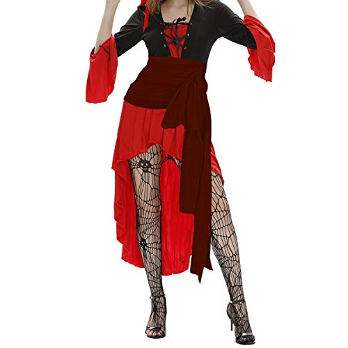 Cinturón ancho para disfraz de pirata capitán Jack renacimiento medieval Halloween rojo intenso Talla única
