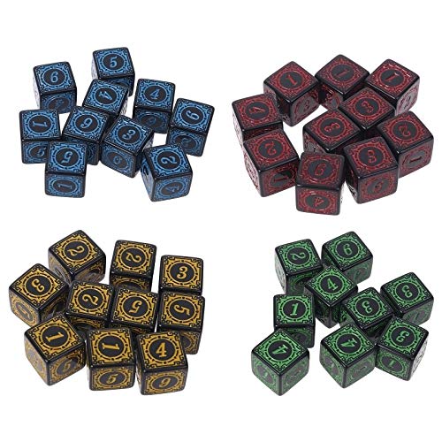Claro para Leer 30 unids D6 Polyedral Dice Números de Borde Cuadrado 6 Caras Didices Beads Tabla de Mesa Juego para Bar Club Fiesta para la mayoría de los Jugadores de Juegos de Mesa (Color : Red)