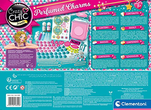 Clementoni - Crazy Chic- Perfumed Charms - Abalorios collares y pulseras infantiles- 6 años (18600)