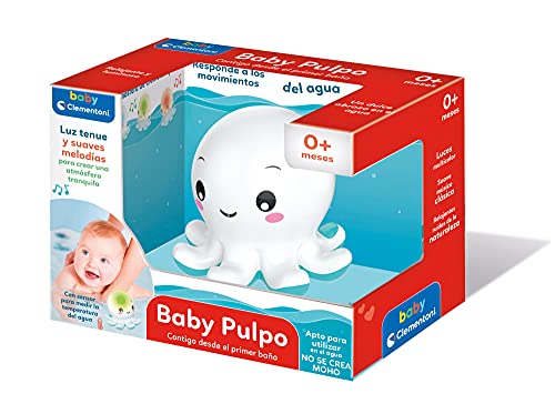 Clementoni - Pulpo Baby, juego de baño, bebé 6 meses, juguete en español (55413)