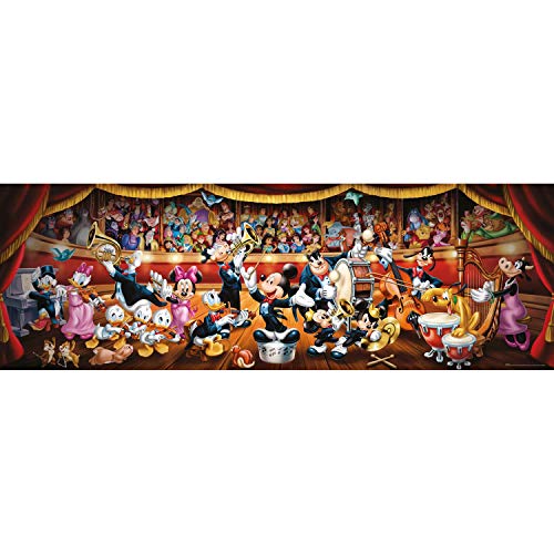 Clementoni - Puzzle 1000 piezas panorámico Orquesta Disney, Puzzle adulto Disney Classic (39445)