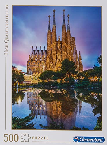 Clementoni - Puzzle 500 piezas paisaje Barcelona, Sagrada Familia, Puzzle adulto (35062)